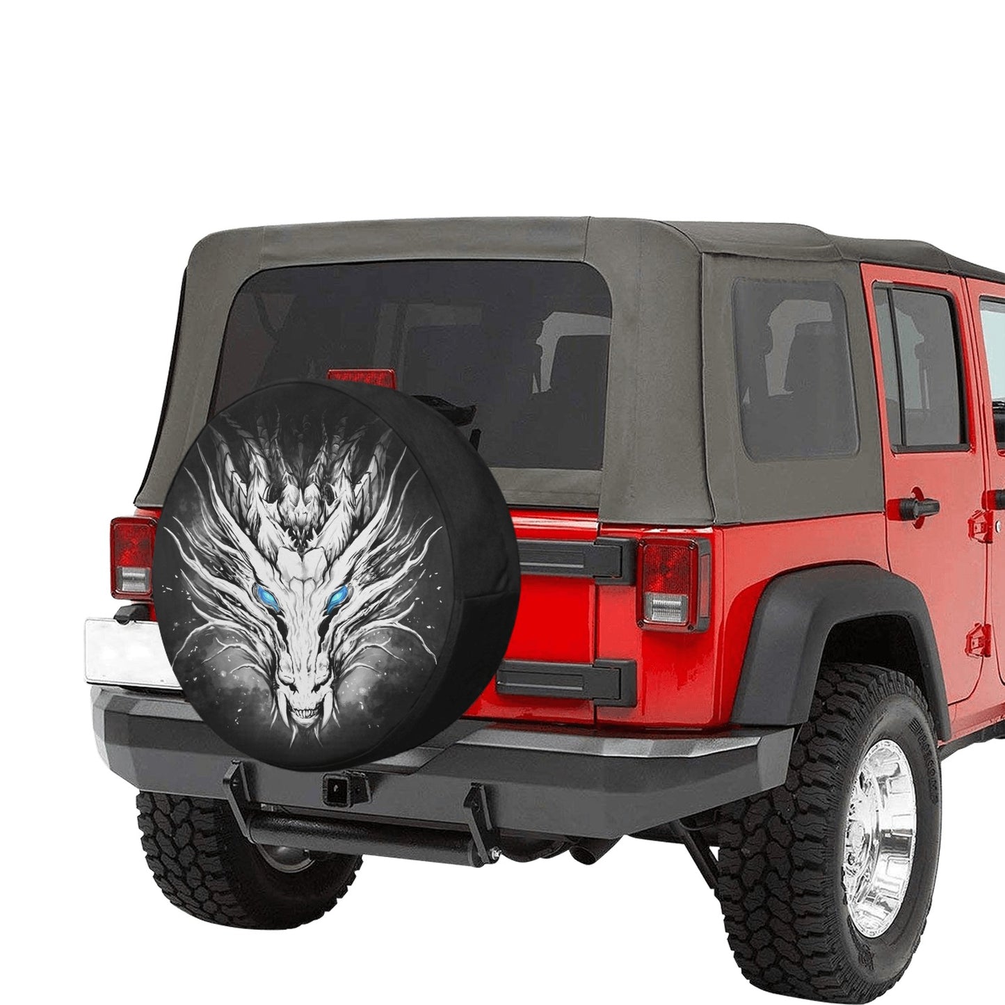 White Dragon Spare Tire Cover (Medium) (16")