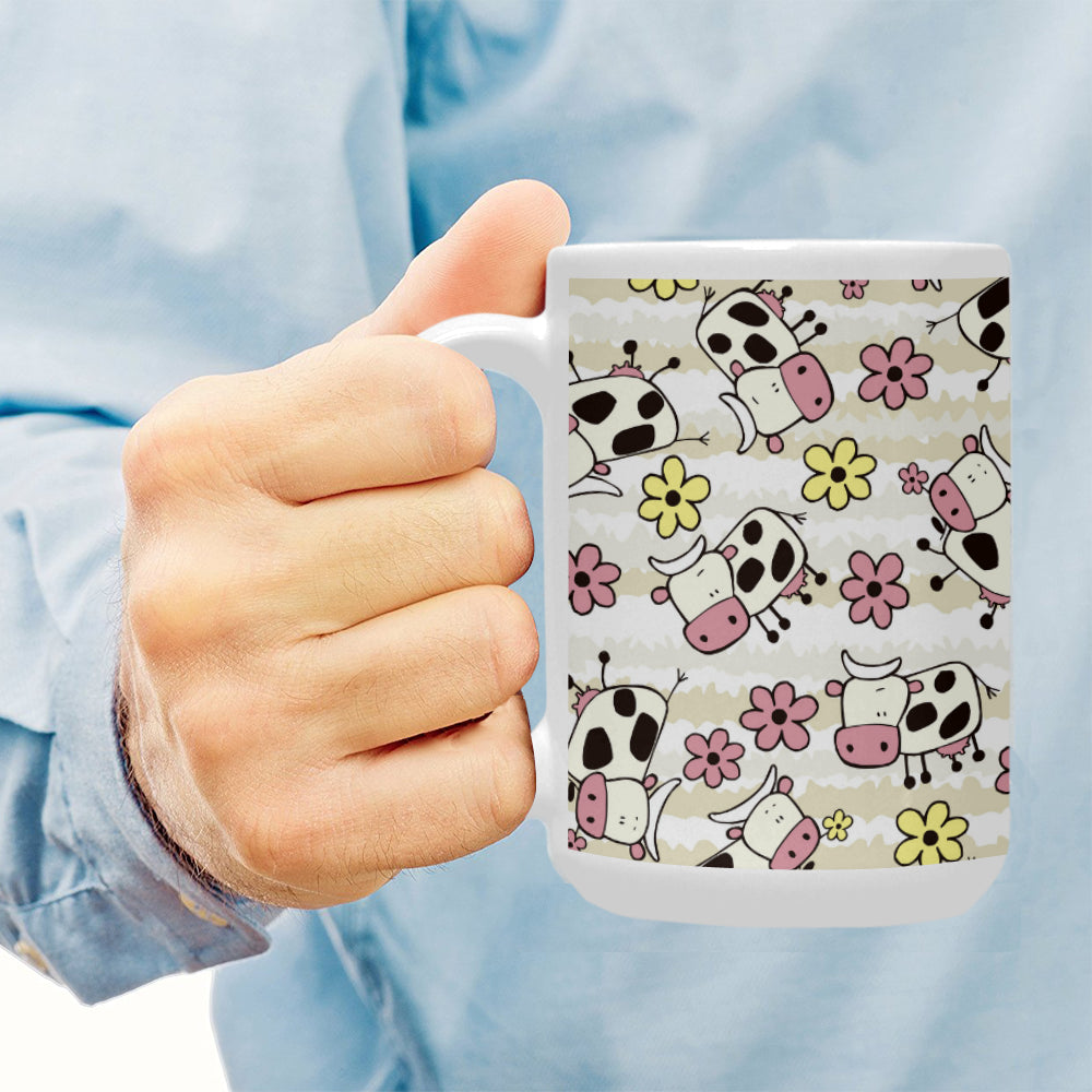 Happy Cows 15 oz Ceramic Mug Ceramic Mug (Made In USA)