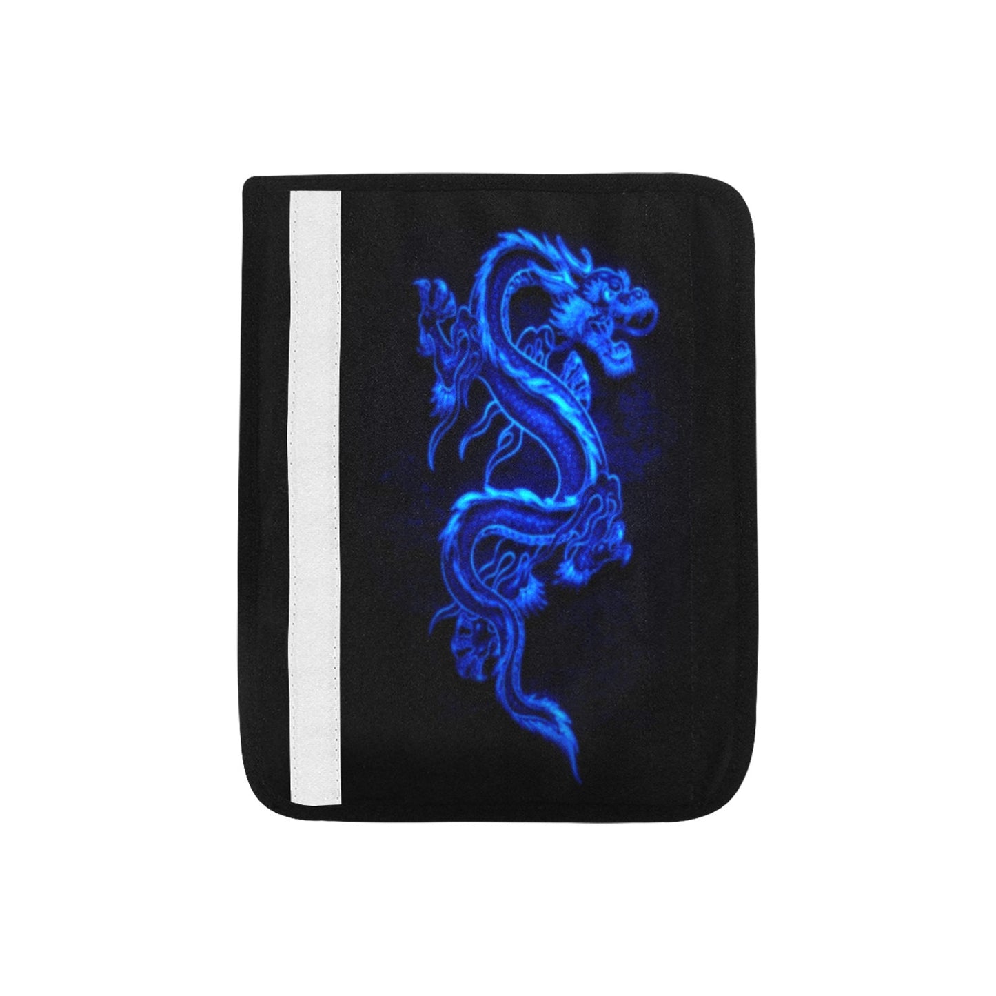 Blue Fire Dragon Medium Car Seat Belt Cover 7" x 10"