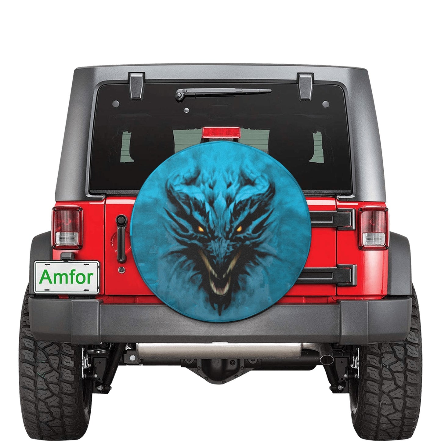 Aqua Shadow Dragon Spare Tire Cover (Small) (15")