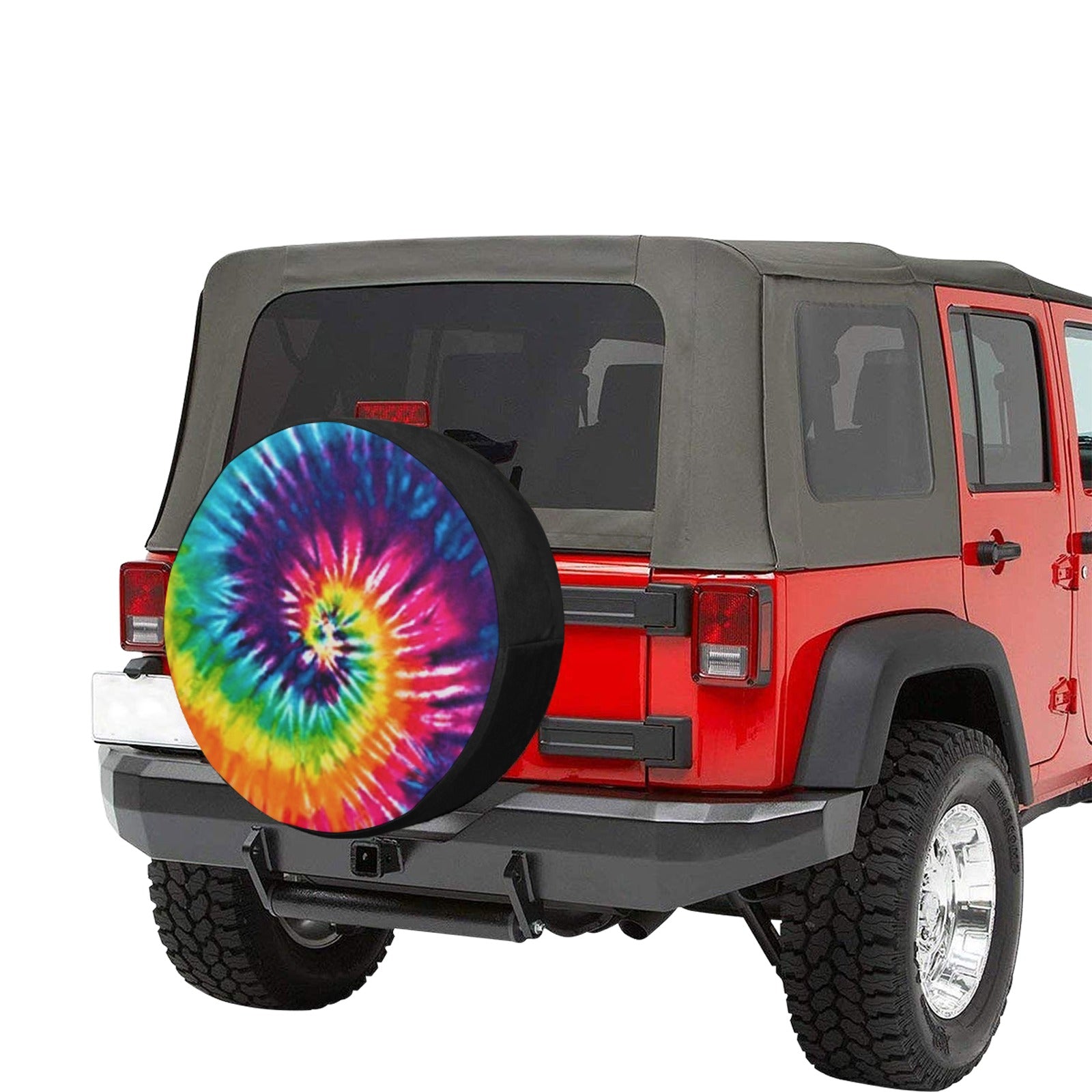 Rainbow Tie Dye Spare Tire Cover (Small) (15")