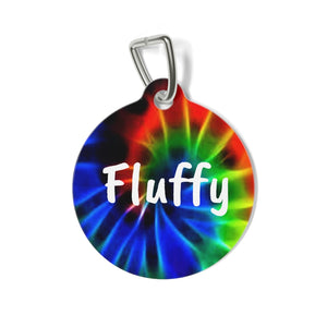 Tie Dye Personalized Double-Sided Pet Tag
