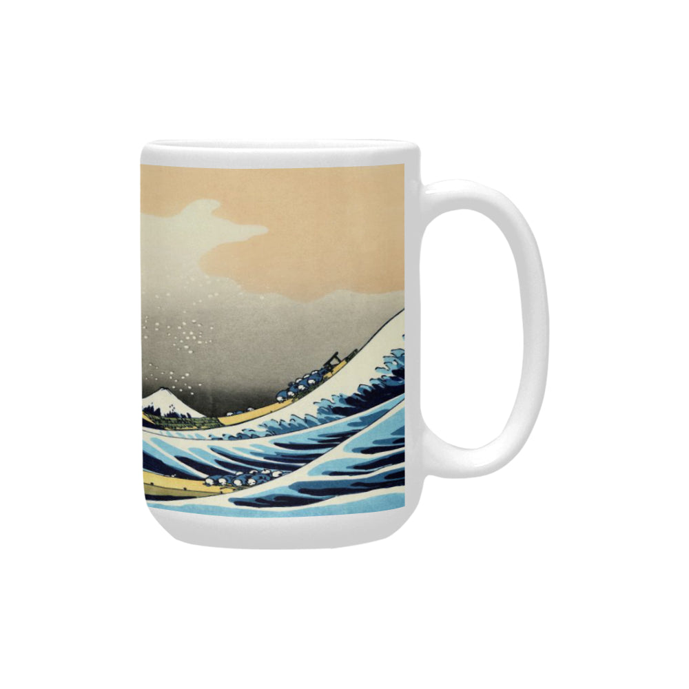 Great Wave off Kanagawa 15 Oz Ceramic Mug Ceramic Mug (Made In USA)