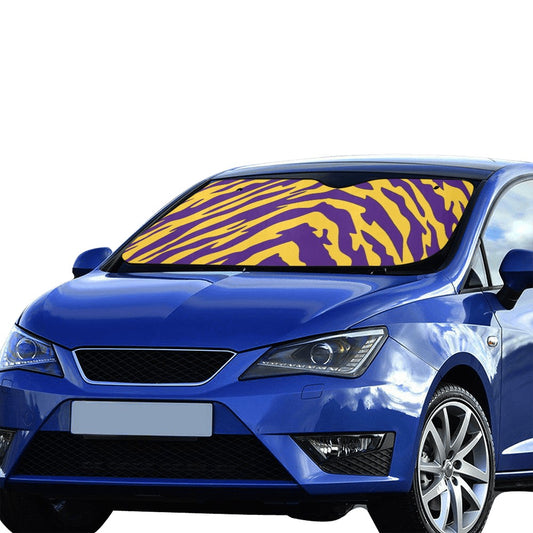 Purple and Gold Tiger Stripe Auto Sun Shade 55" x 29.53"