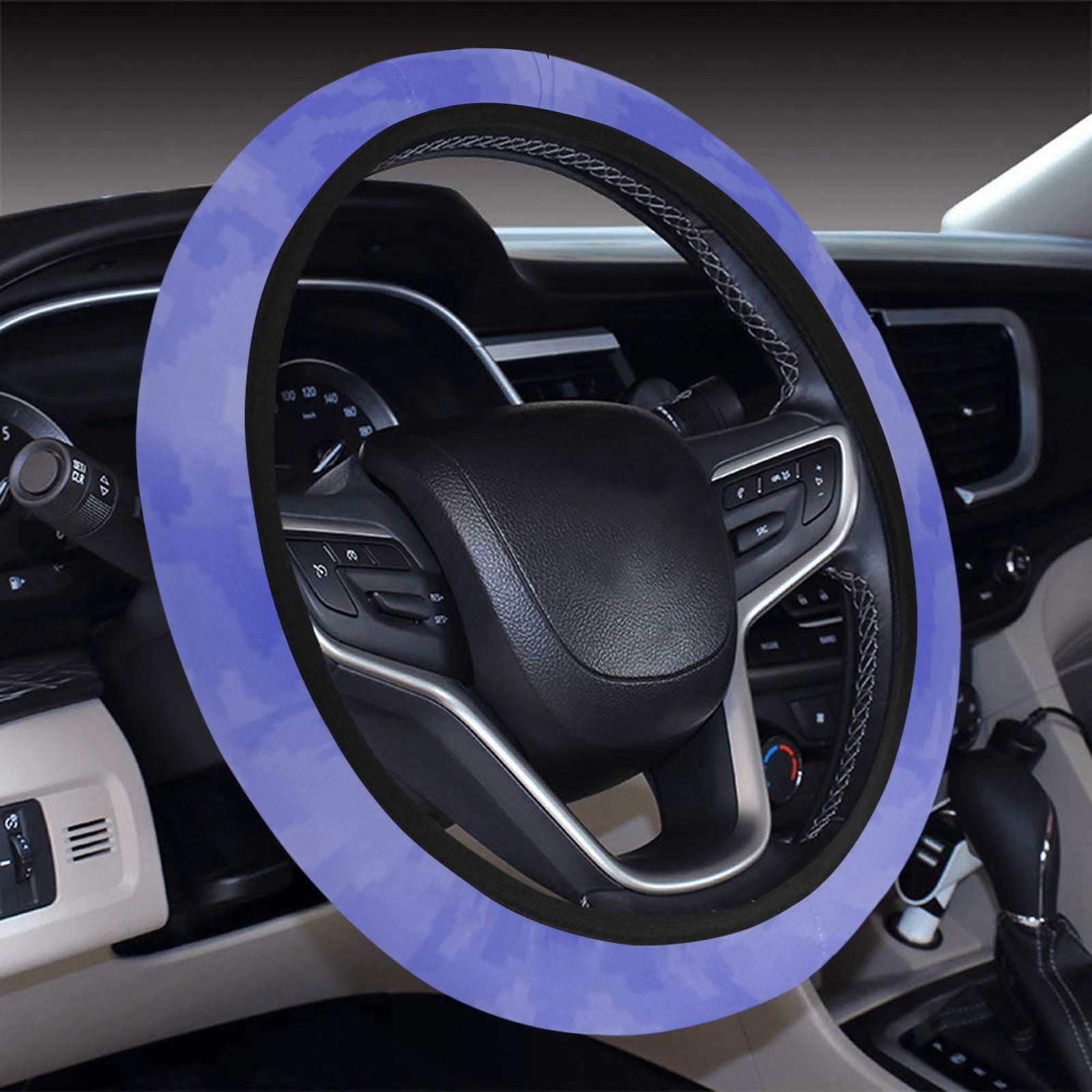 Blue Shadow Dragon Steering Wheel Cover with Elastic Edge