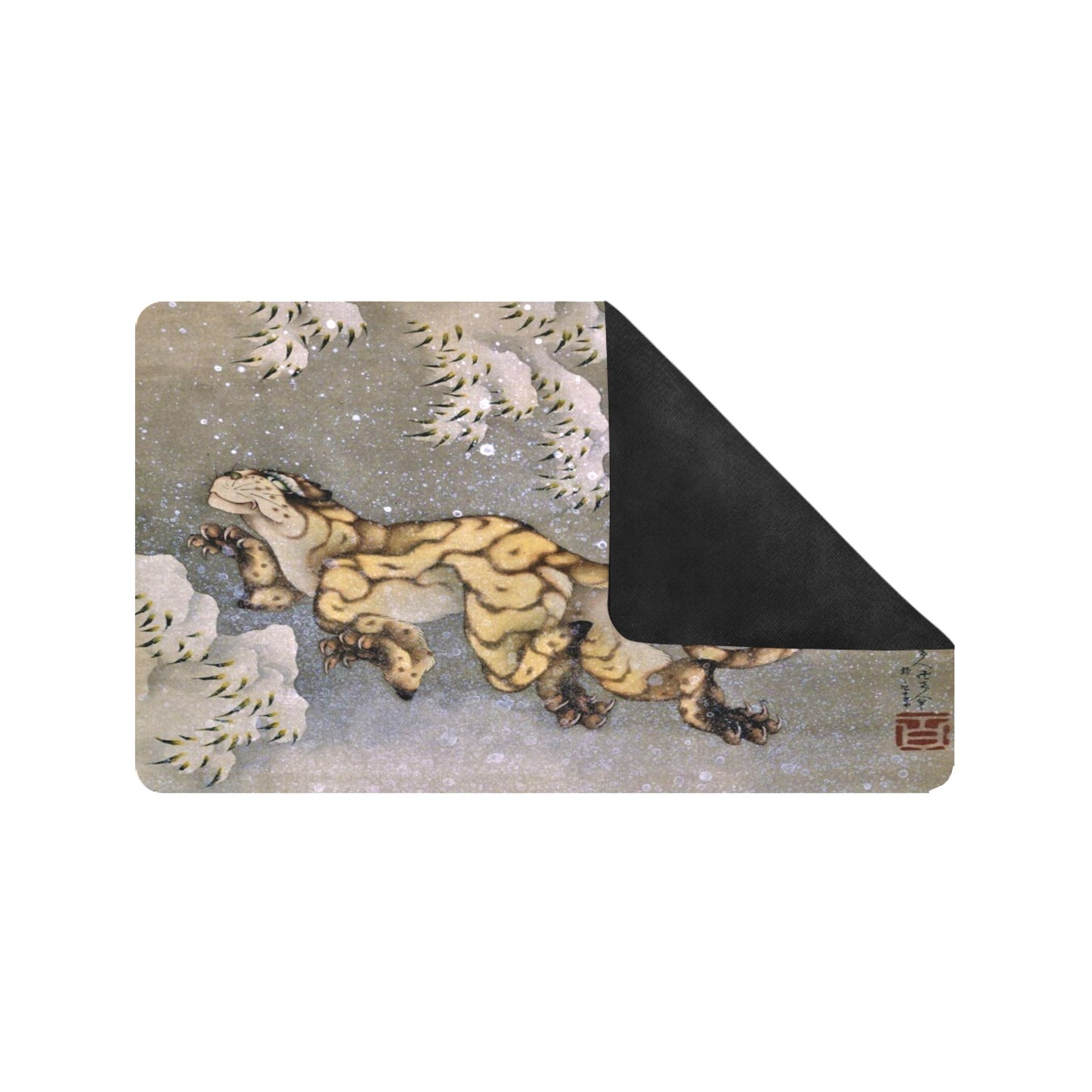 Old Tiger by Hokusai Rubber Doormat 30" x 18" (Made in USA)