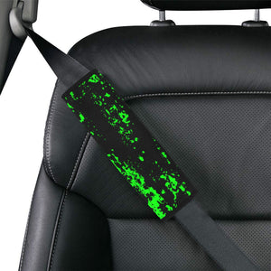 Neon Green Spray on Black Car Seat Belt Cover 7" x 8.5"