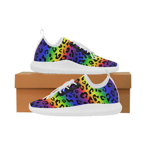 Women's Rainbow Leopard Print Lightweight Running Shoes