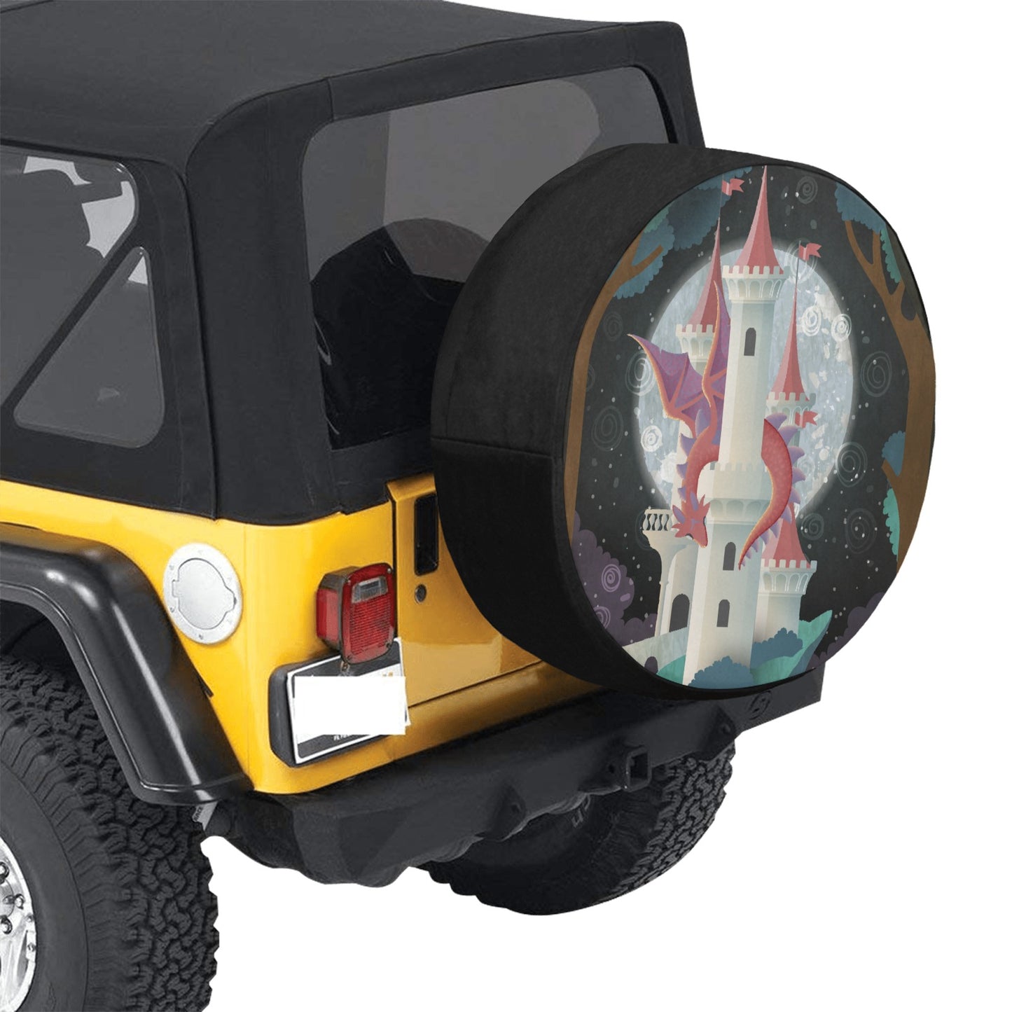 Fairytale Dragon Spare Tire Cover (Large) (17")