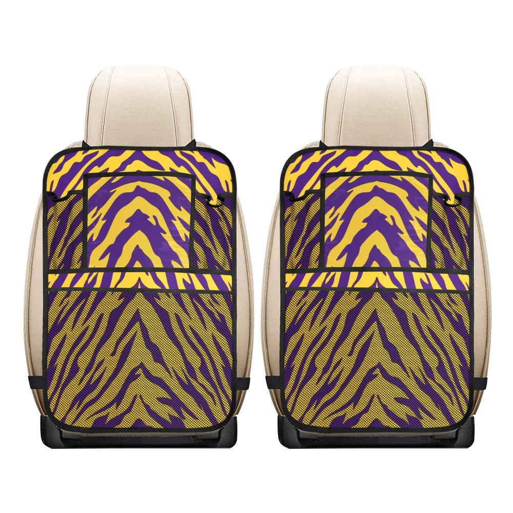 Purple and Gold Tiger Stripe Seat Back Organizer (2-Pack)