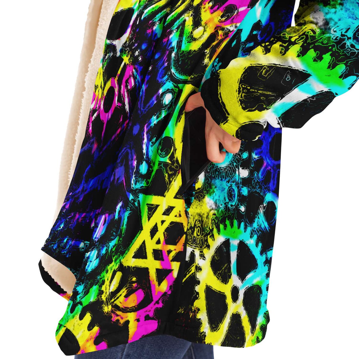 Steampunk Skull Rainbow Tie Dye Cloak