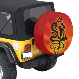 Tribal Tiger and Dragon Spare Tire Cover (Large) (17")