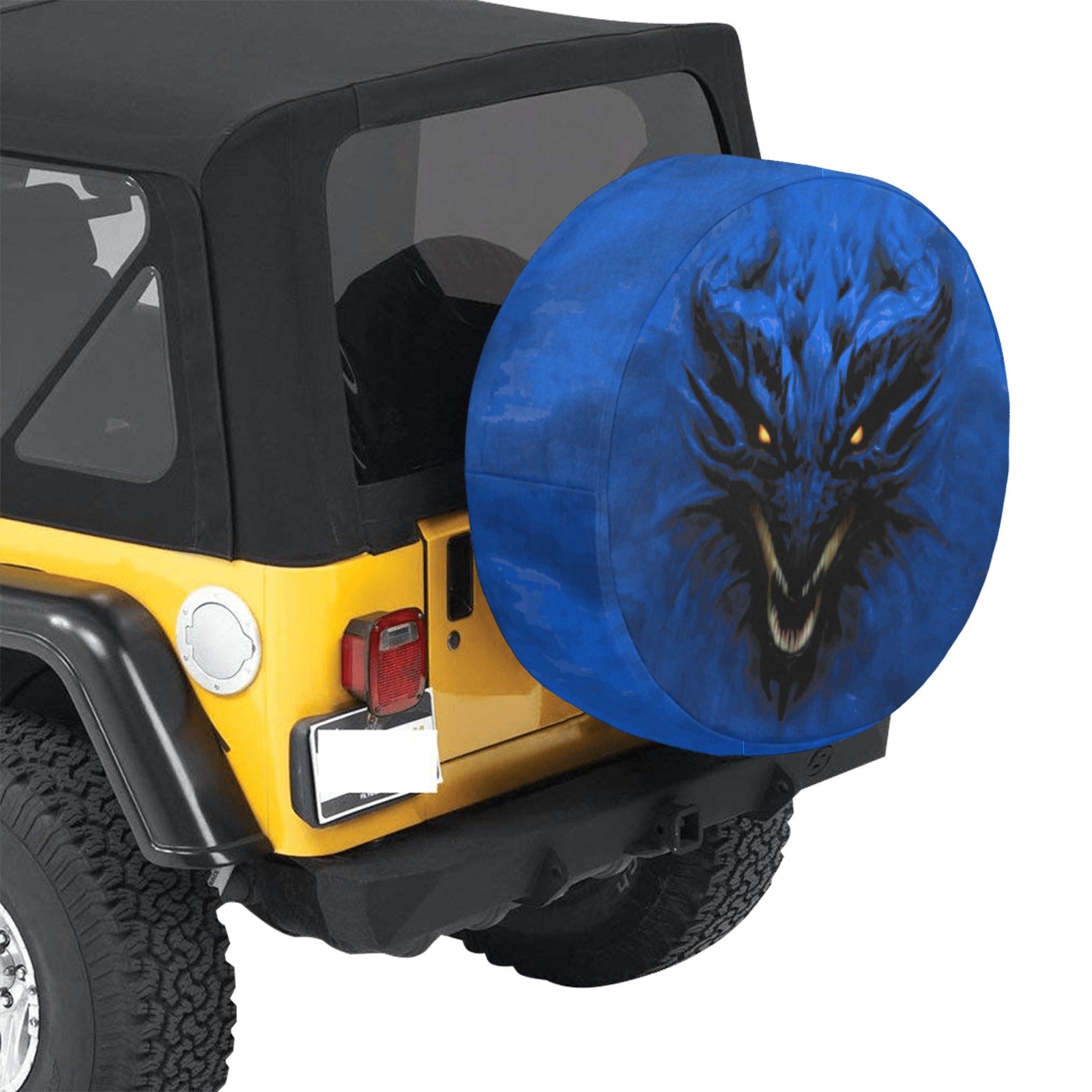 Rich Blue Shadow Dragon Spare Tire Cover (Large) (17")