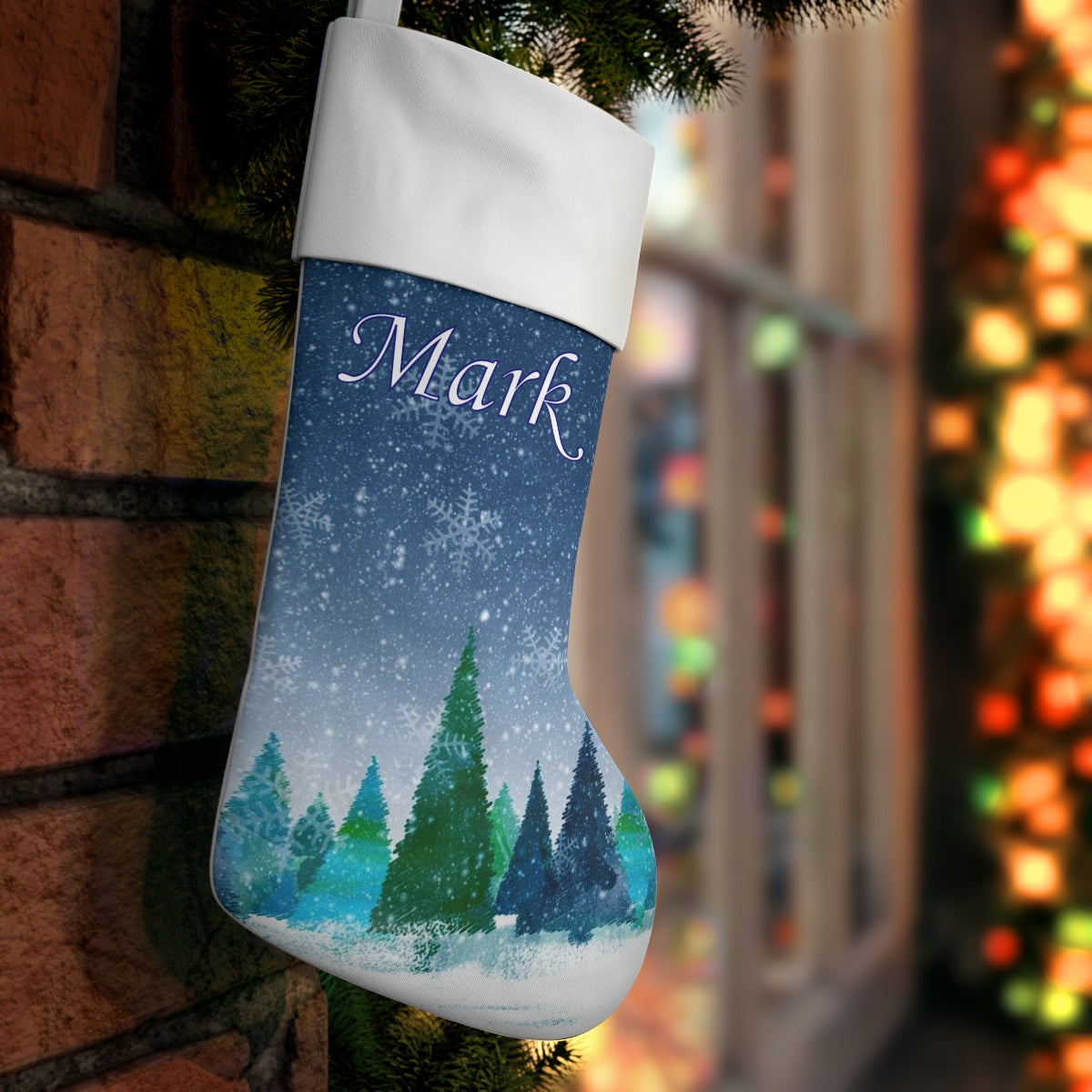 Winter Trees Personalized Holiday Stocking