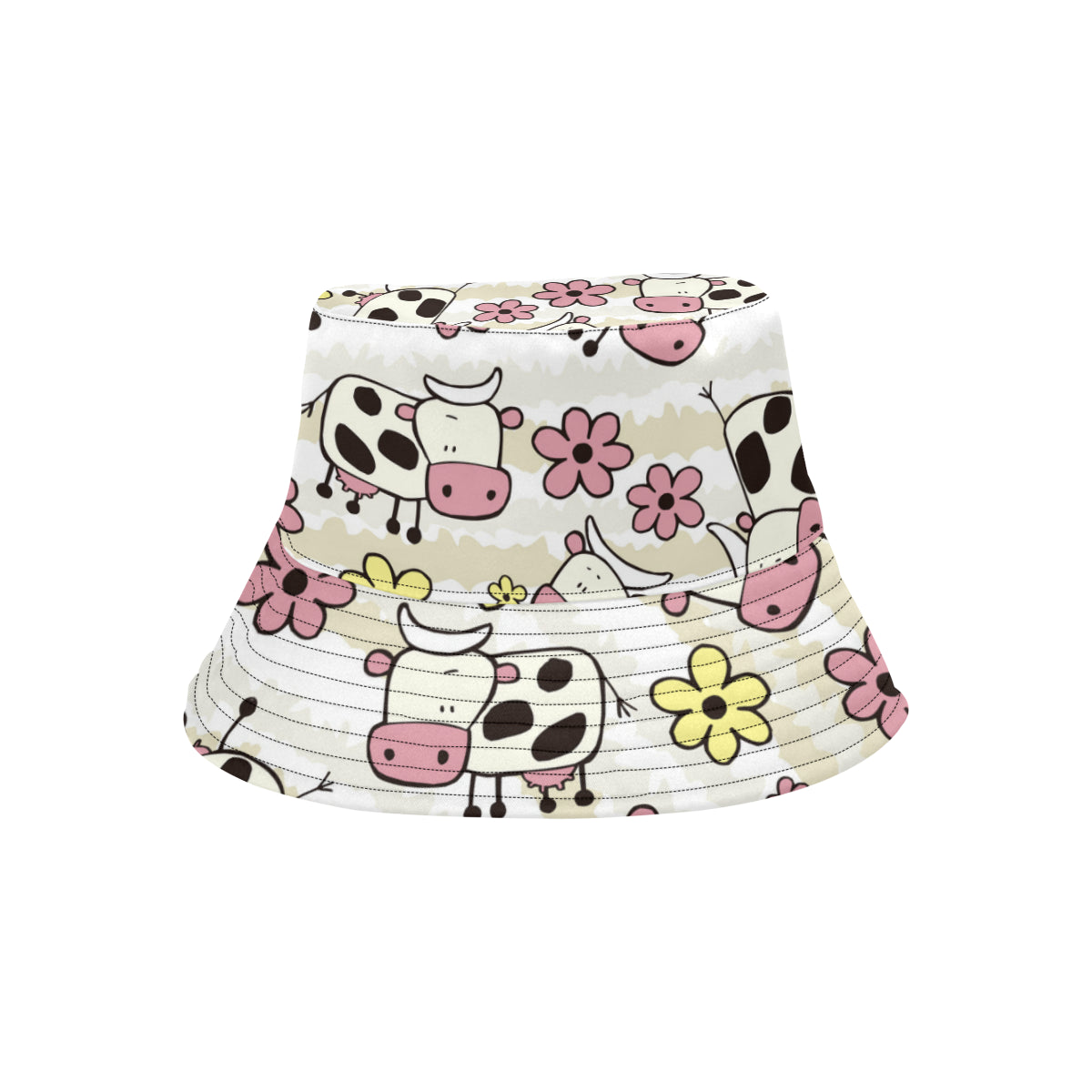 Cute Cows and Flowers Bucket Hat