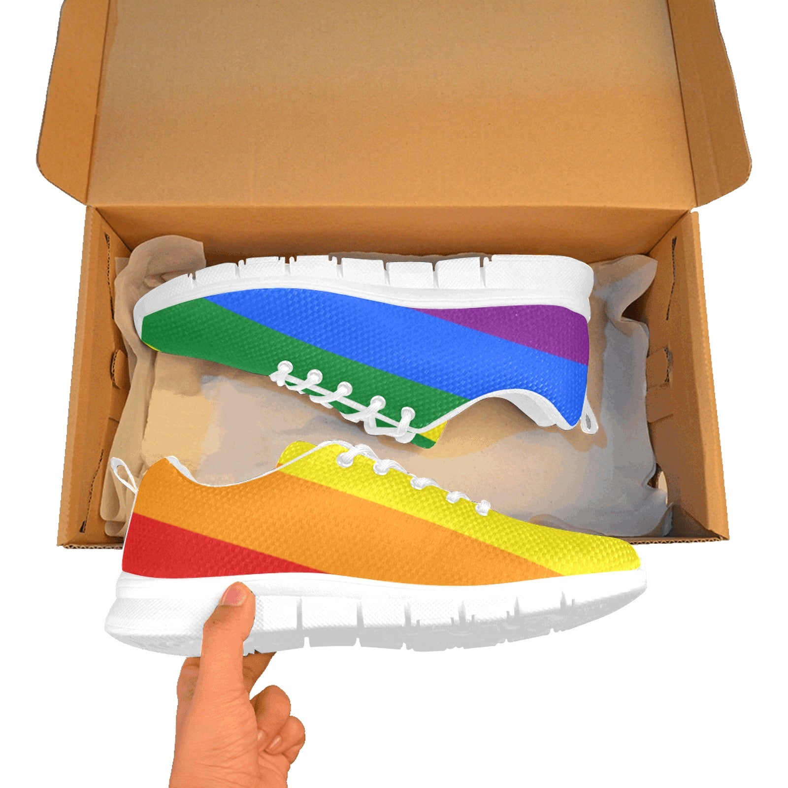 Rainbow Stripe Women's Breathable Sneakers