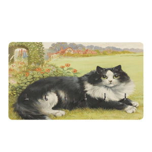 Resting Cat by Louis Wain Wall Mounted Decor Key Holder