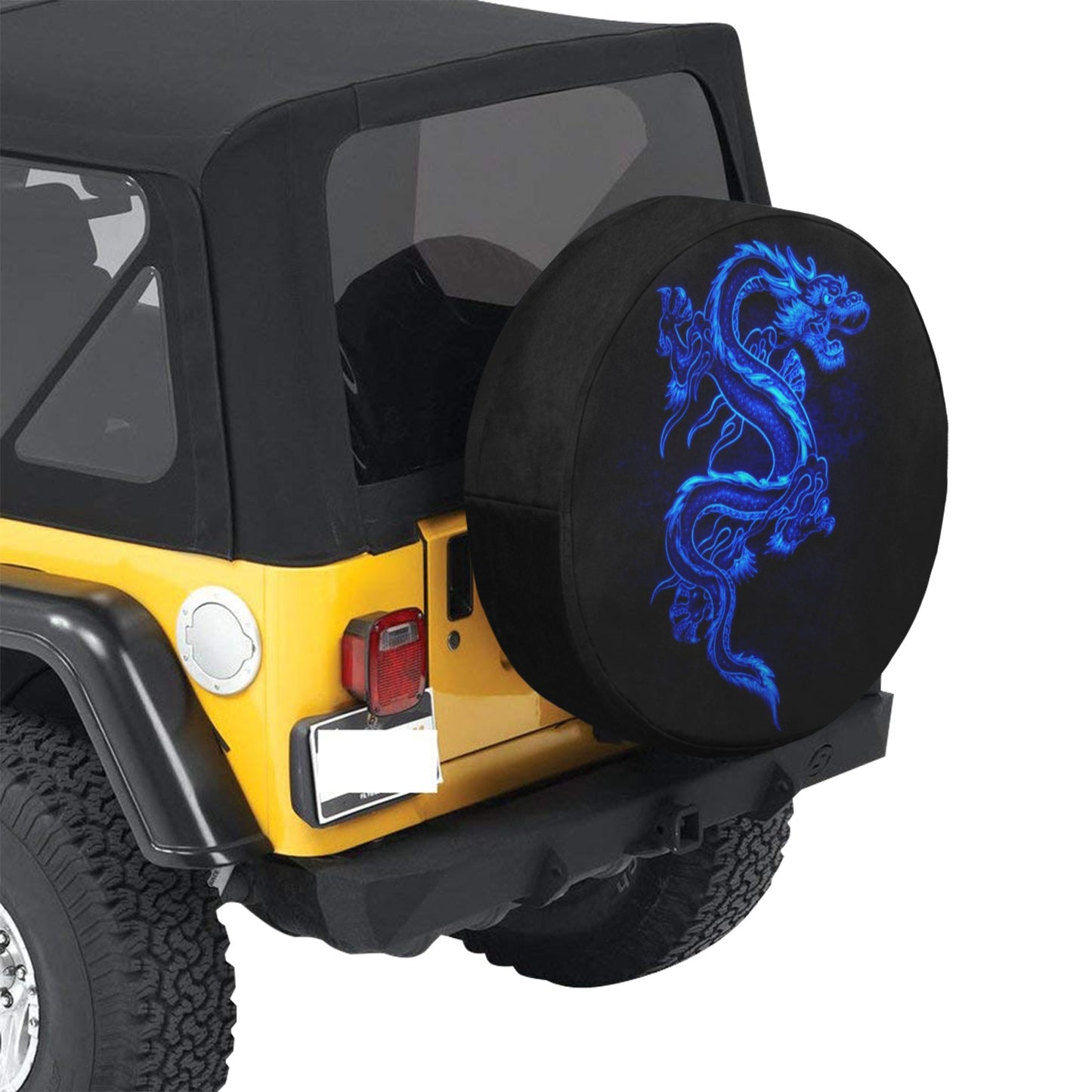 Blue Fire Dragon Spare Tire Cover (Small) (15")