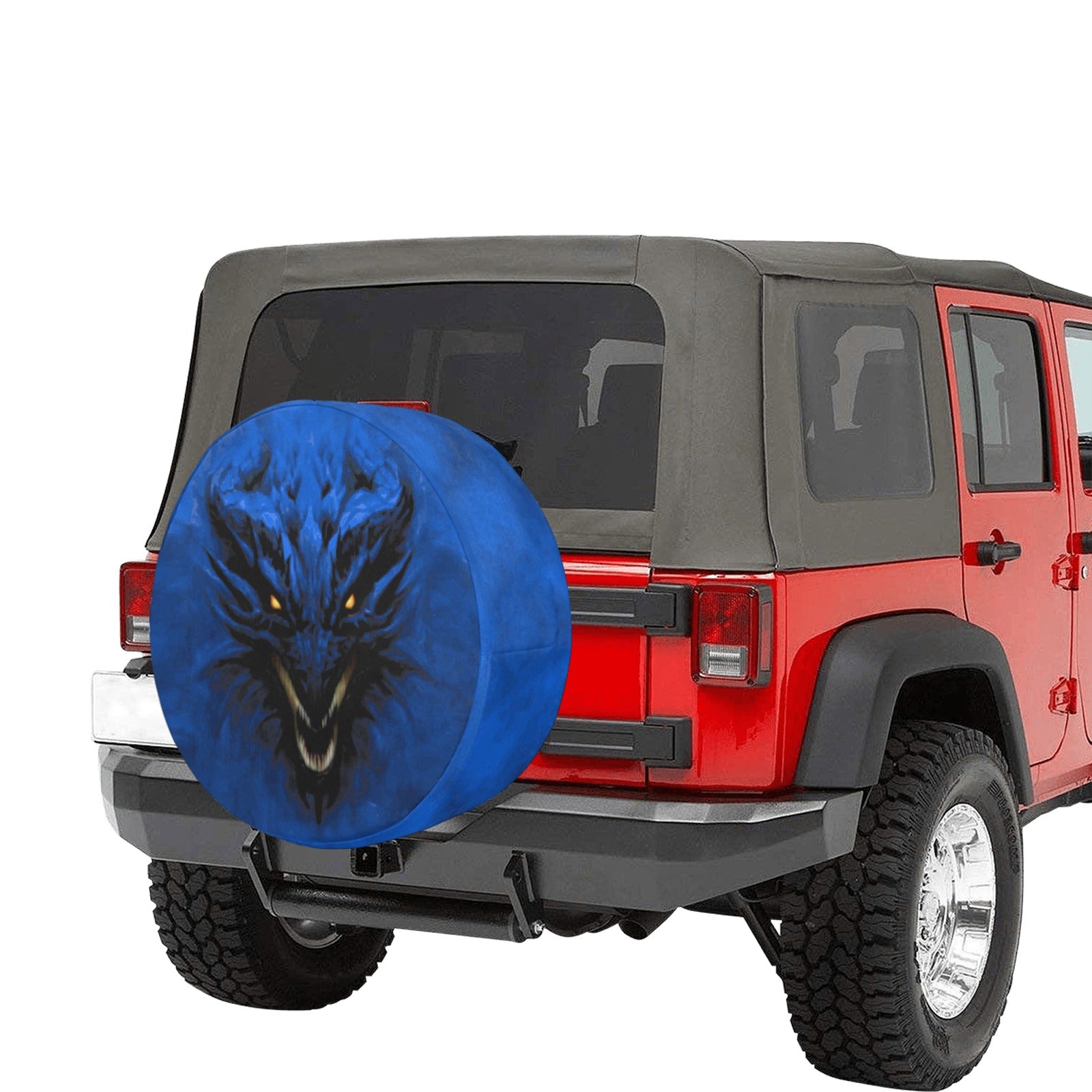 Rich Blue Shadow Dragon Spare Tire Cover (Large) (17")