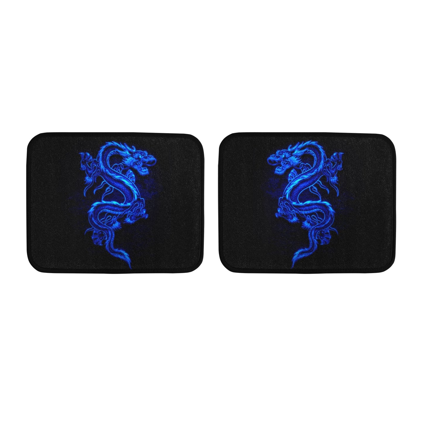 Blue Fire Dragon Back Floor Mats (2pcs)