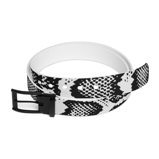Black and White Python Print Belt
