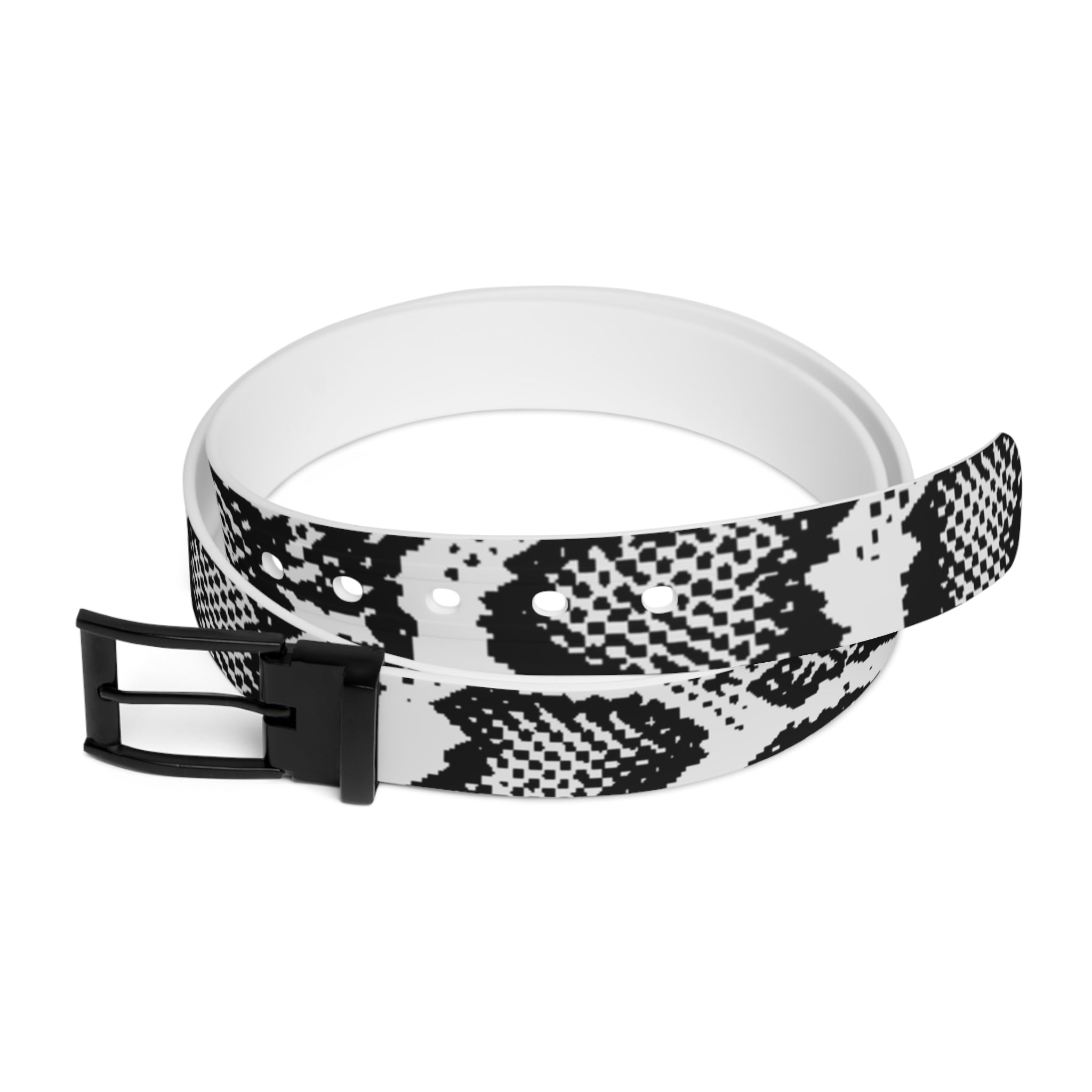 Black and White Python Print Belt