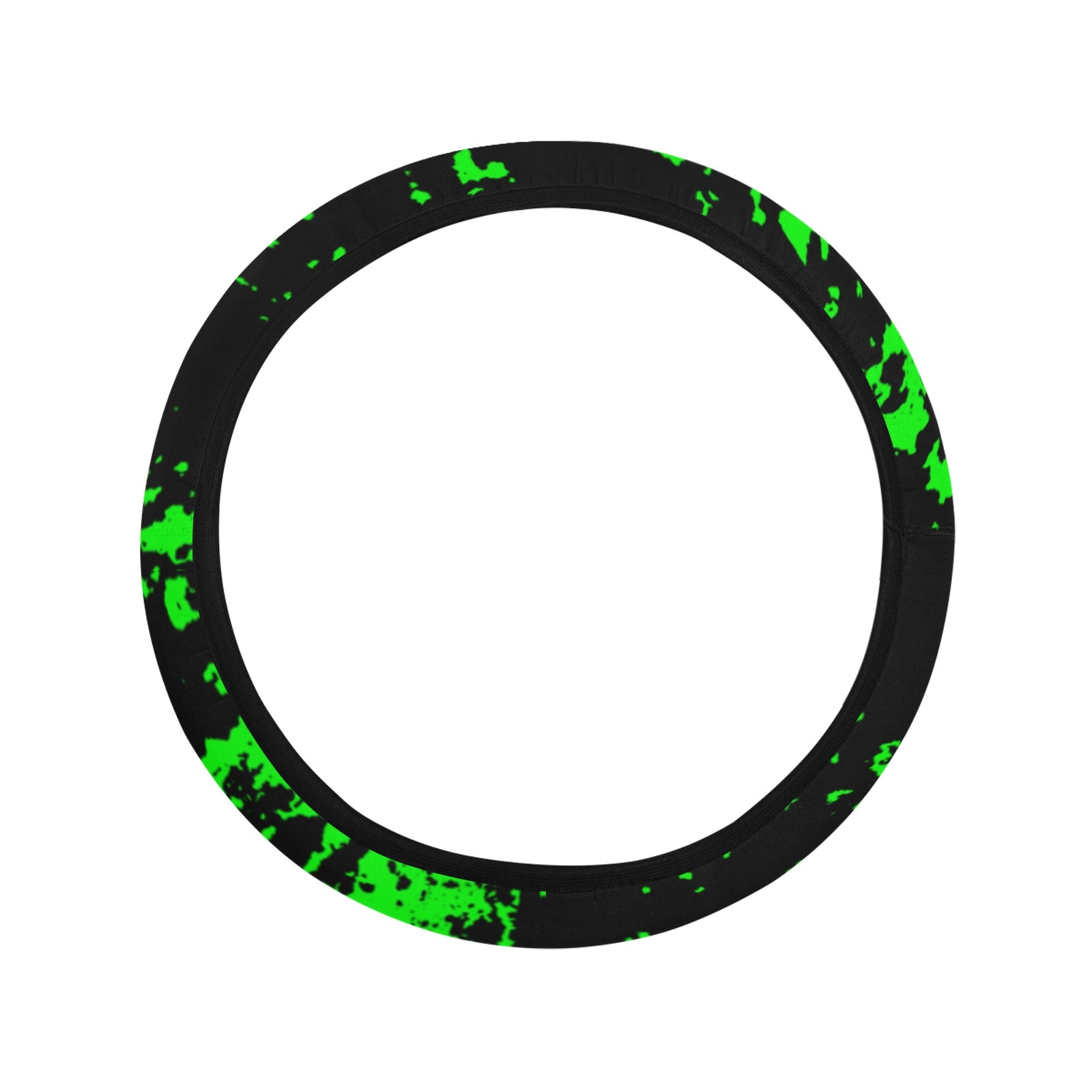 Neon Green Spray Steering Wheel Cover with Elastic Edge