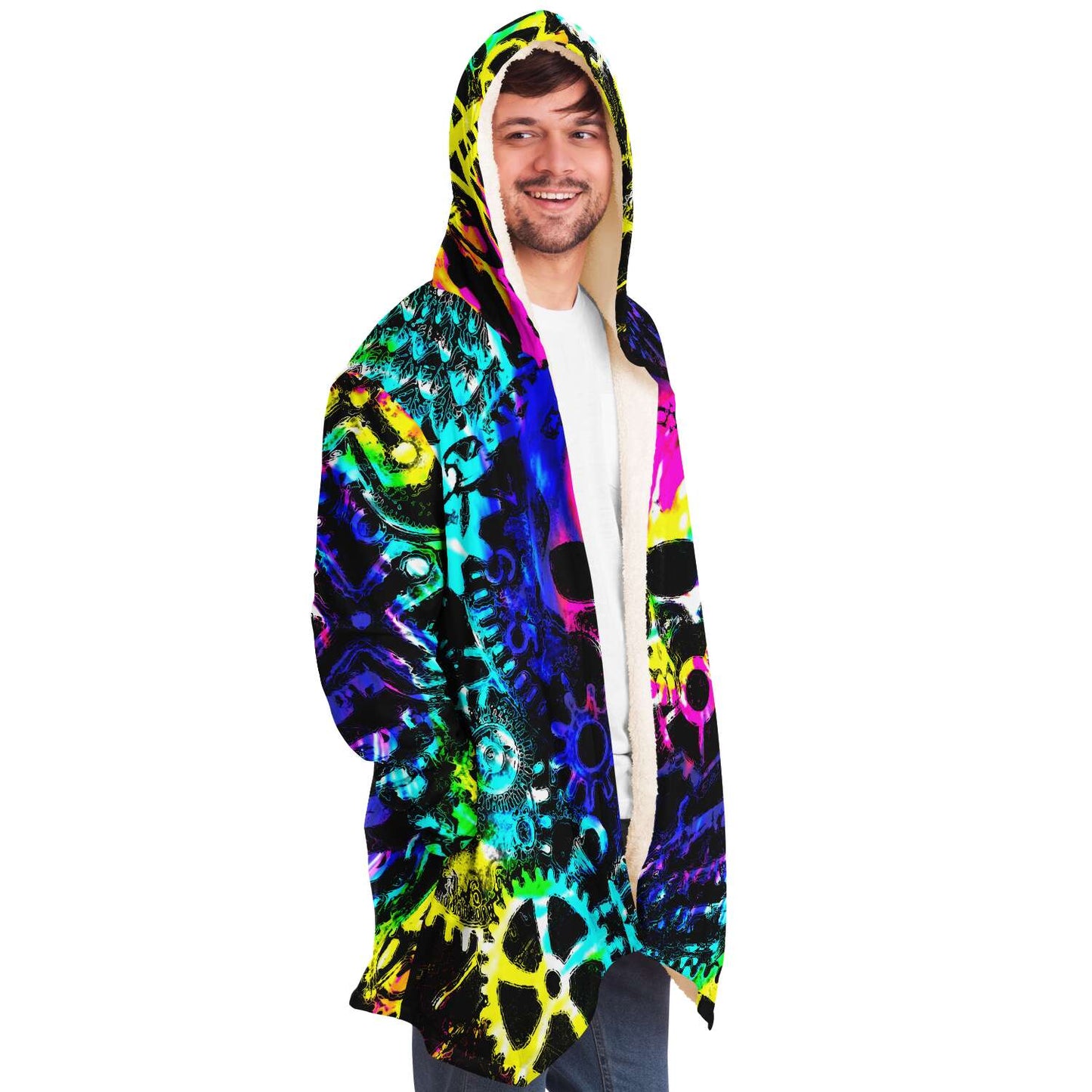 Steampunk Skull Rainbow Tie Dye Cloak