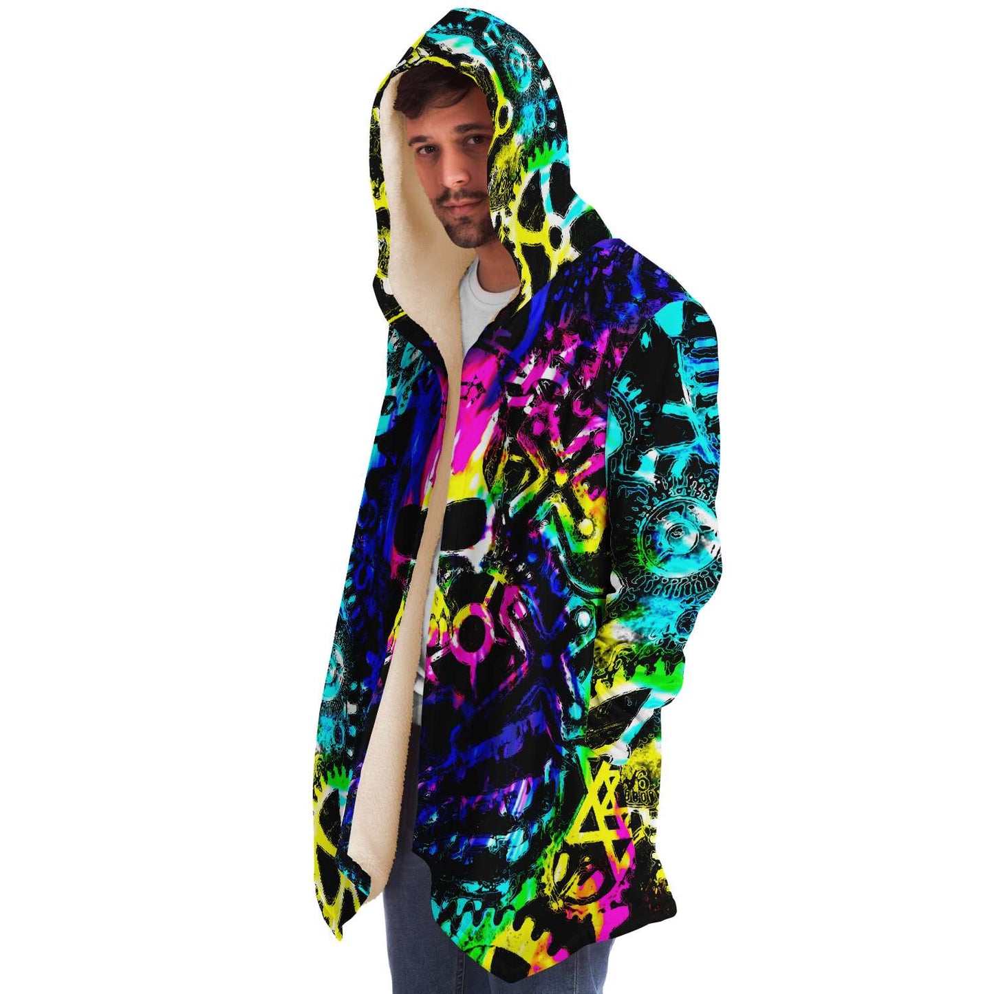 Steampunk Skull Rainbow Tie Dye Cloak