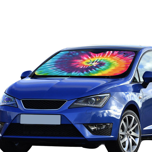 Rainbow Tie Dye Auto Sun Shade 55" x 29.53"