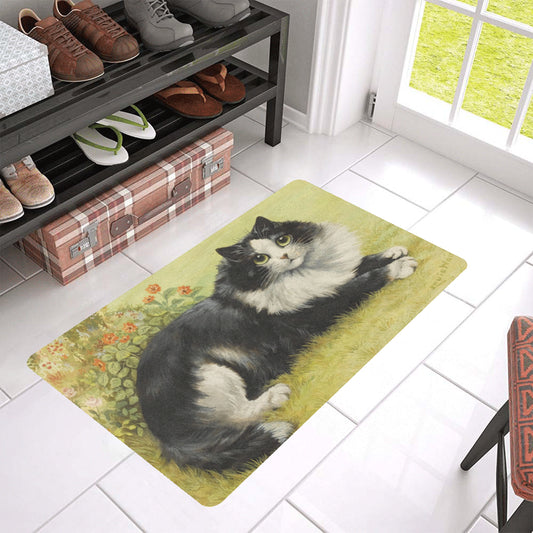 Black & White Kitty Door Mat 30" x 18" (Made in US)