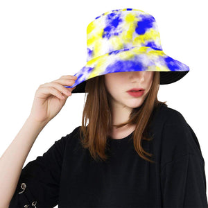 Blue and Yellow Tie Dye Bucket Hat