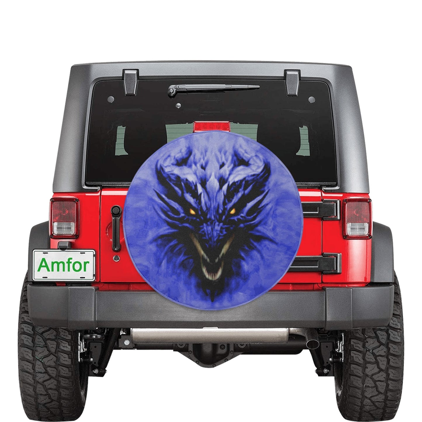 Blue Shadow Dragon Spare Tire Cover (Medium) (16")