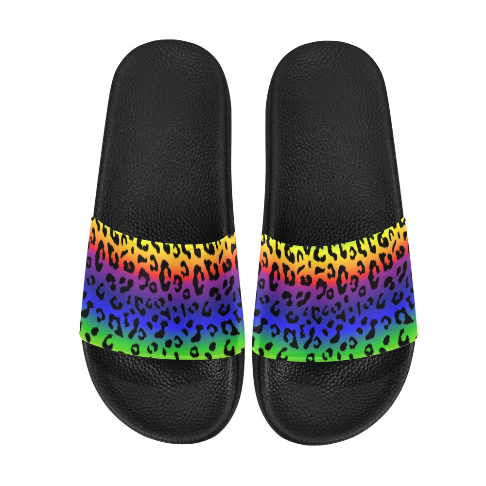 Rainbow Leopard Women's Slide Sandals