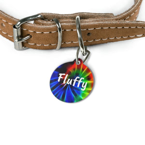 Tie Dye Personalized Double-Sided Pet Tag