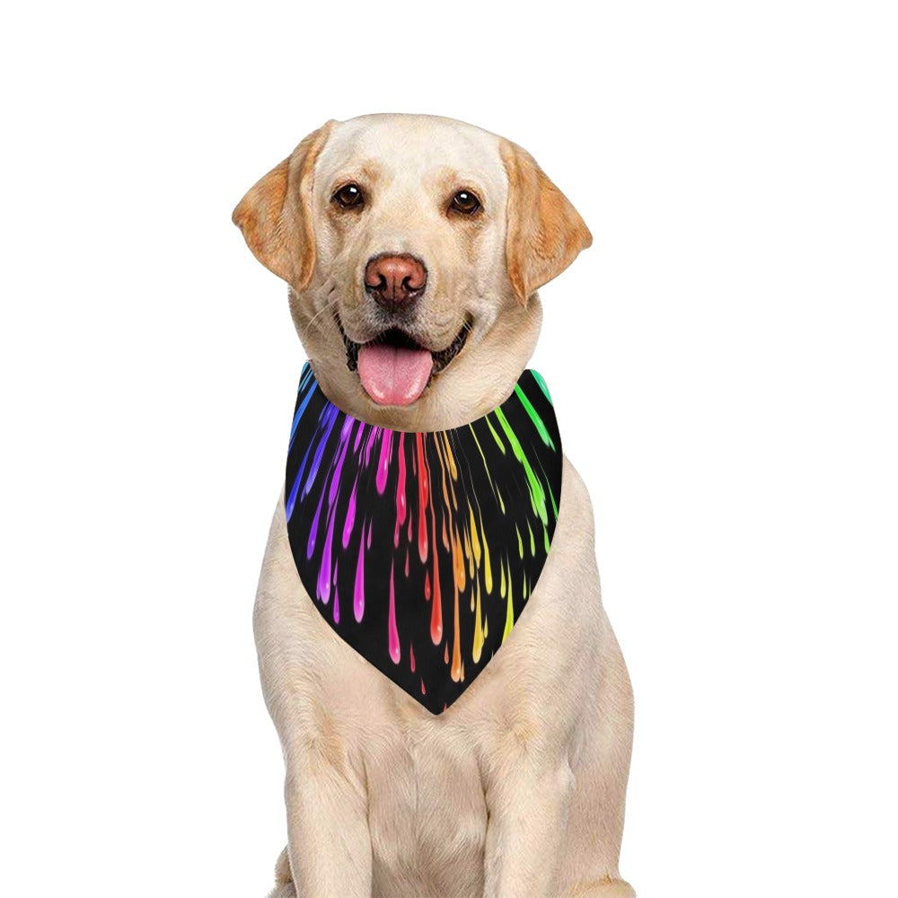 Rainbow Drip Dog Bandanna
