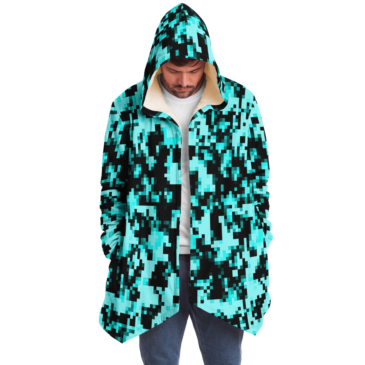 Digital Aqua Camouflage Cloak