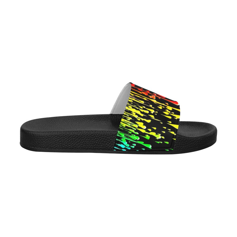 Rainbow Drip Men's Slide Sandals