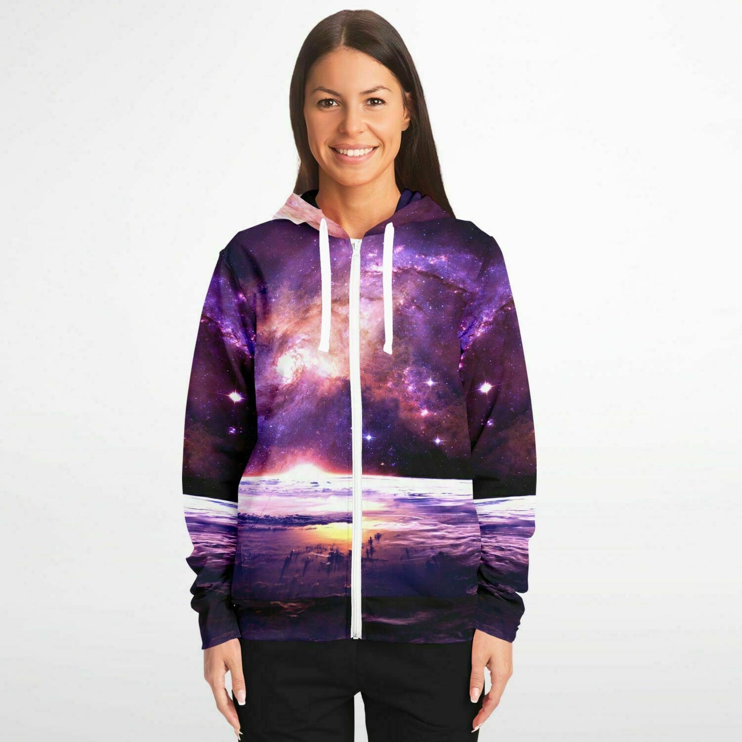 Purple Space Zip Up Hoodie