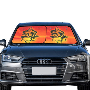 Tribal Tiger and Dragon Auto Sun Shade (28" x 28") (Two Pieces)