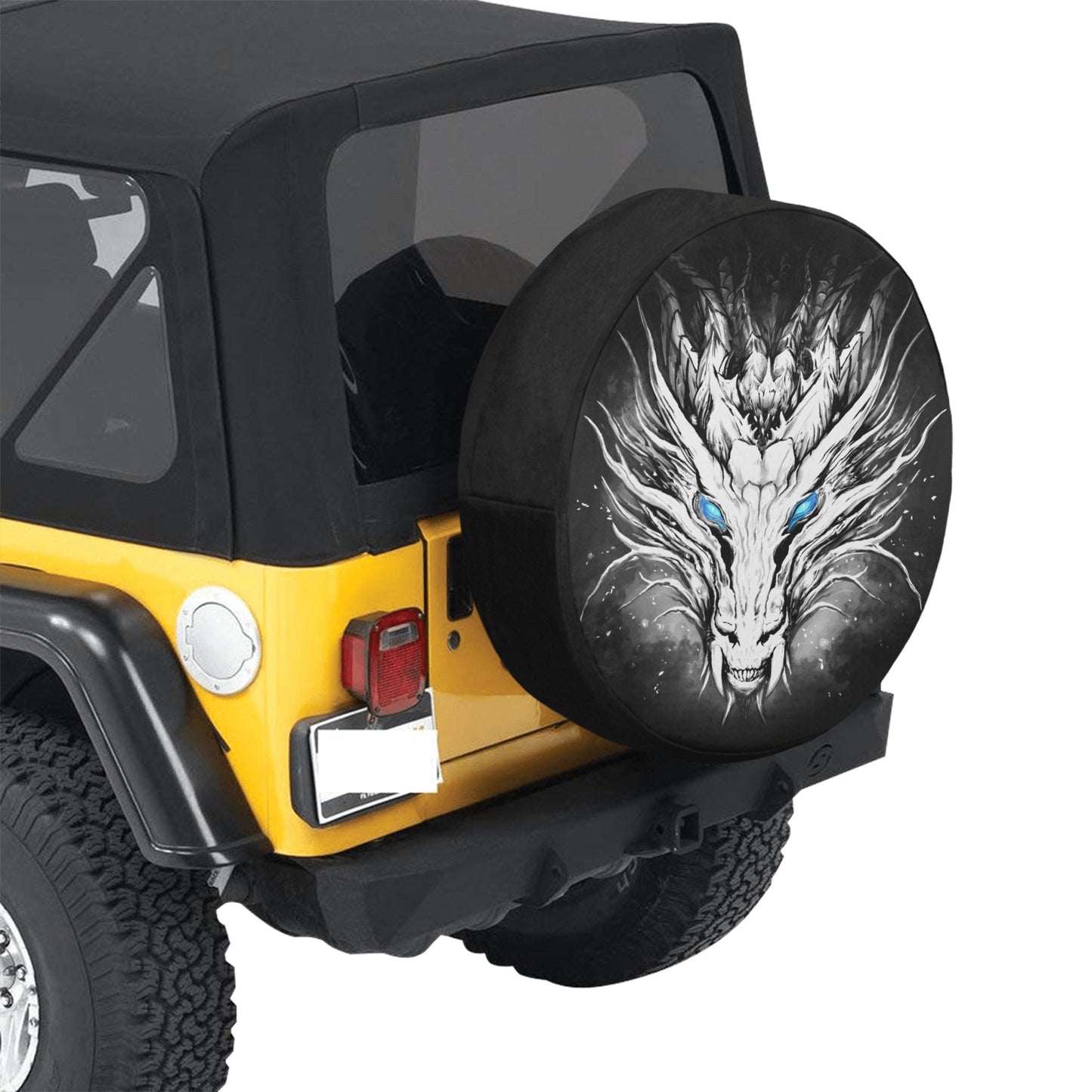 White Dragon Spare Tire Cover (Medium) (16")