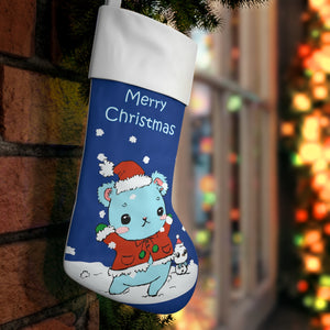 Merry Christmas Bear Personalized Holiday Stocking