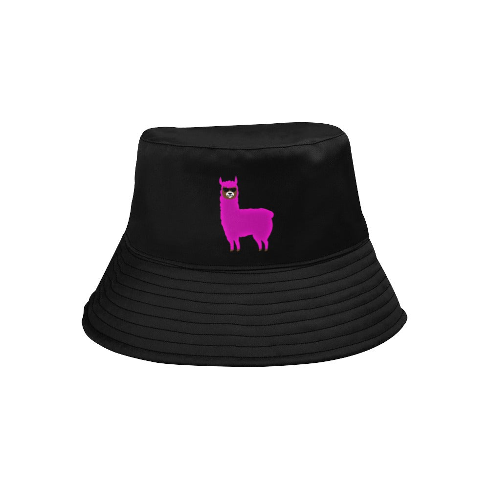 Llama Security Black Printed Bucket Hat