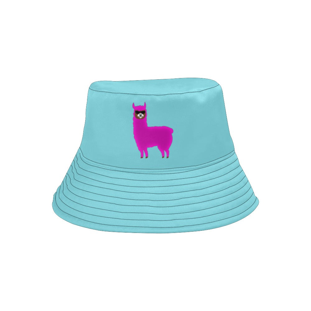 Llama Security Blue Printed Bucket Hat