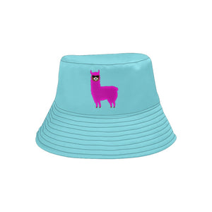 Llama Security Blue Printed Bucket Hat