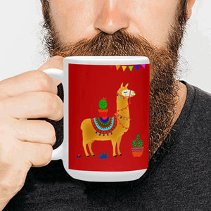 Llama Fiesta 15 oz. Ceramic Coffee Mug