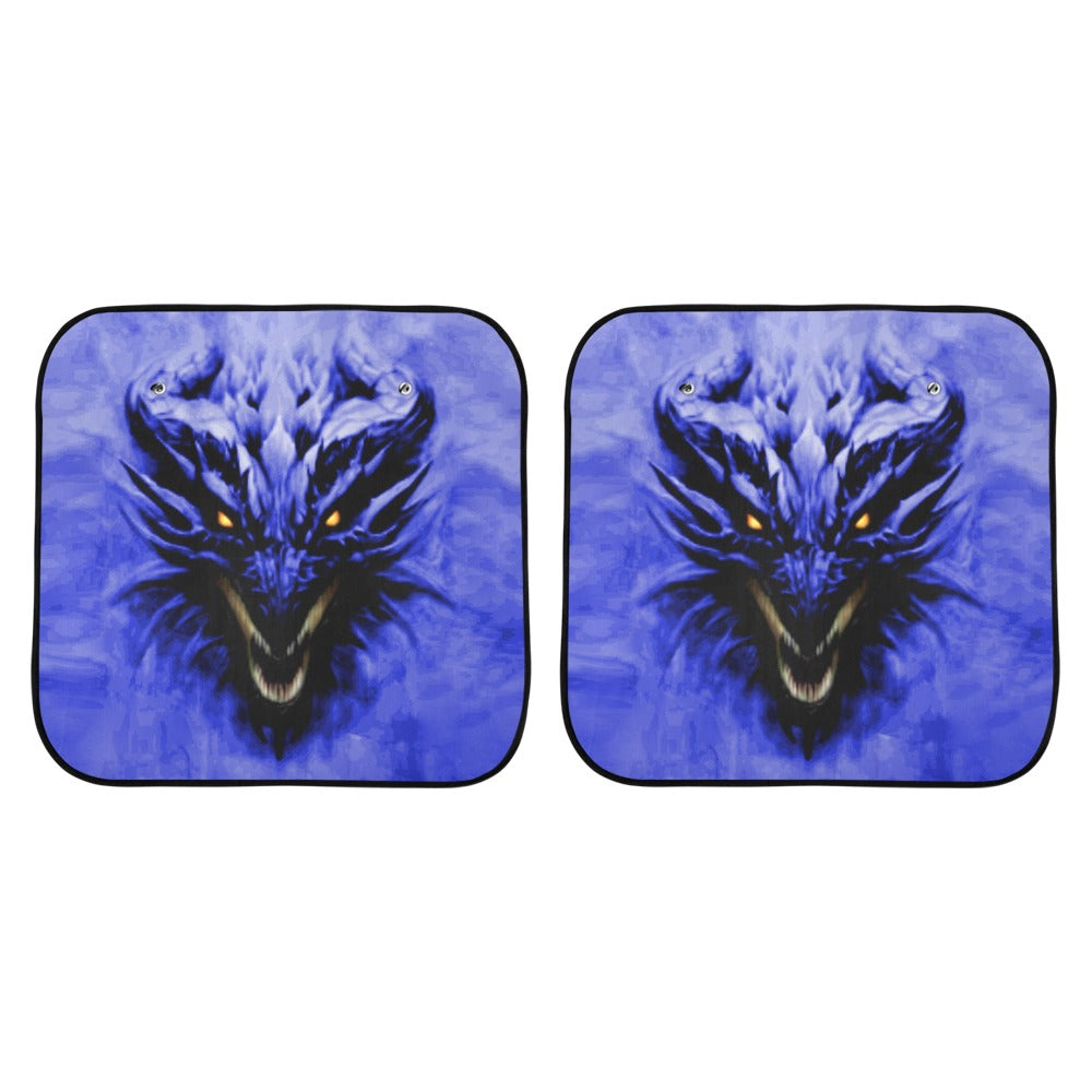 Blue Shadow Dragon Auto Sun Shade (28" x 28") (Small) (Two Pieces)