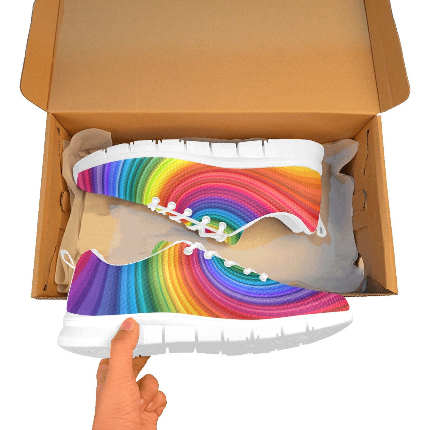 Rainbow Twirl Women's Breathable Sneakers