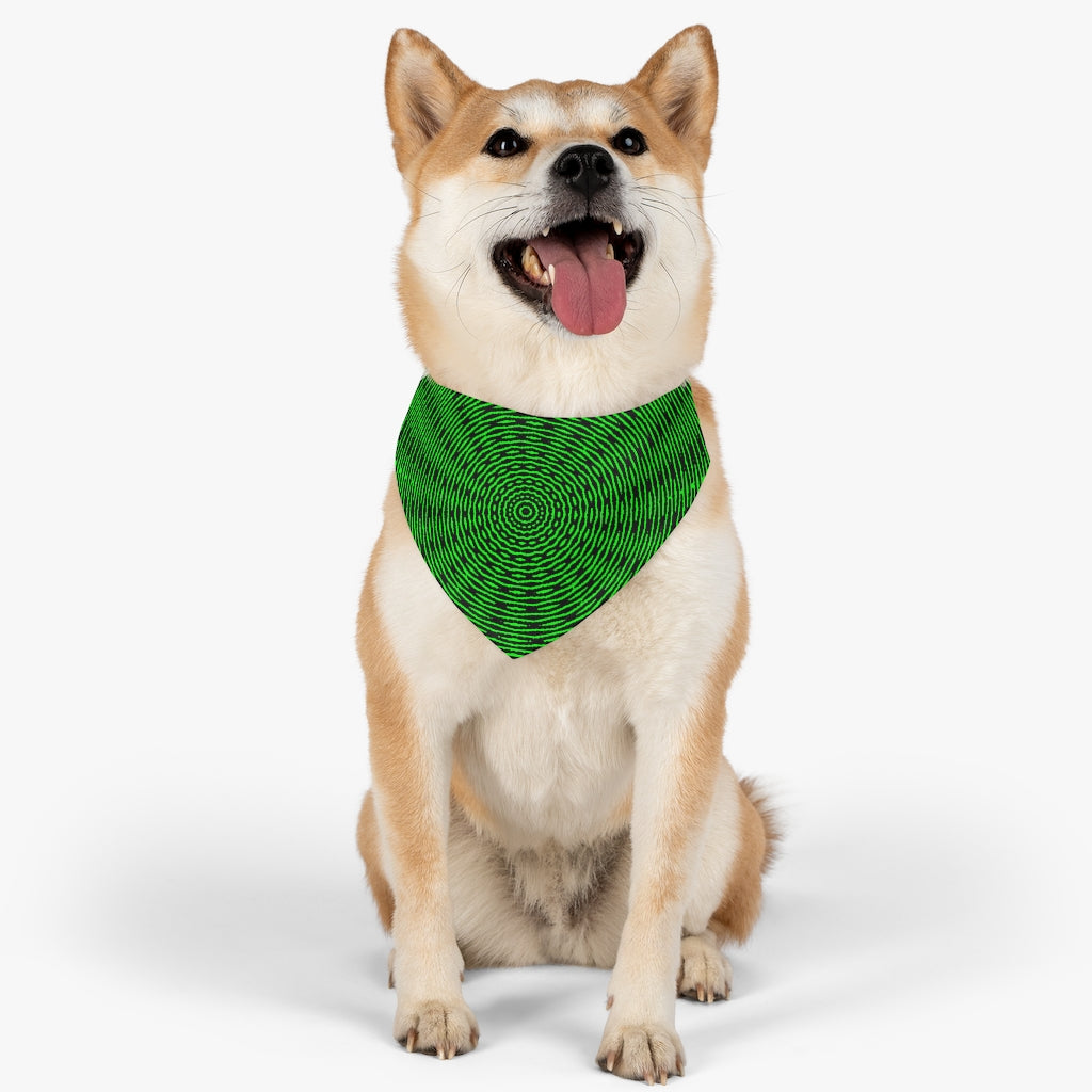Green Kaleidoscope Pet Bandana Collar