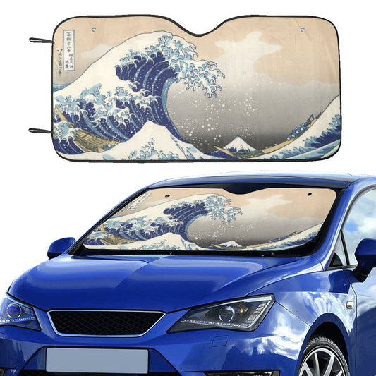 The Great Wave off Kanagawa Auto Sun Shade 55" x 29.53"